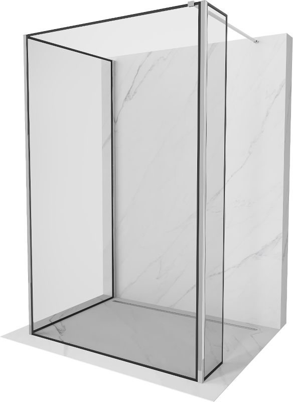 Ścianka prysznicowa Mexen Kioto czarny wzór 90x80x30 1 szt.