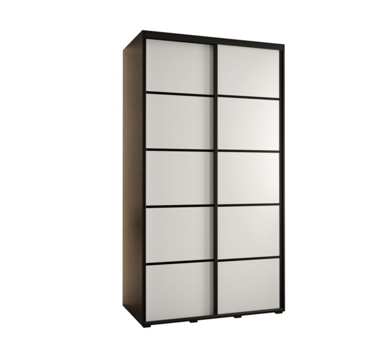 Szafa przesuwna Abiks DAVOS 4 wysoka szer.130cm gł.60cm czarny/biały/czarny 1szt.