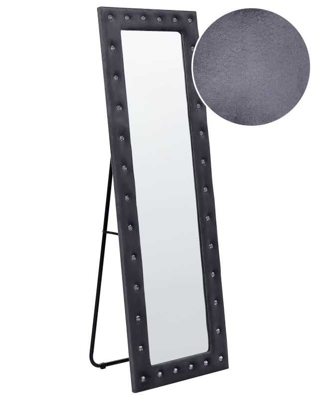 Lustro stojące Ansouis 150 cm Welur Ciemnoszary 1 szt.
