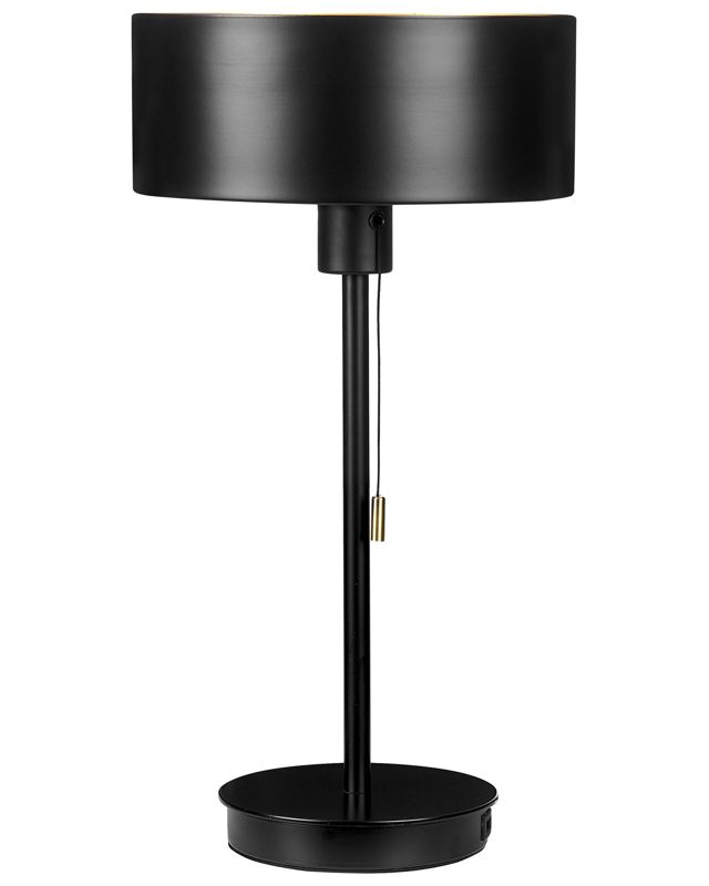 Lampa stołowa Aripo Z portem USB Metal Czarny 1 szt.
