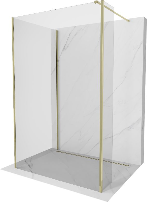 Ścianka prysznicowa Mexen Kioto złota 125x70x30 cm 3 szt.
