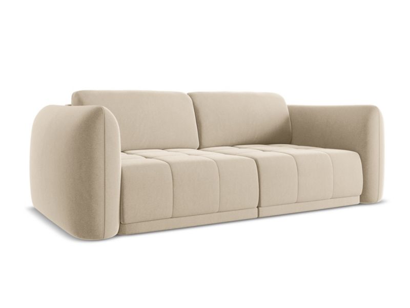 Kanapa 3-osobowa Makamii Hoku z weluru 210x105 cm jasny beż 1 szt.