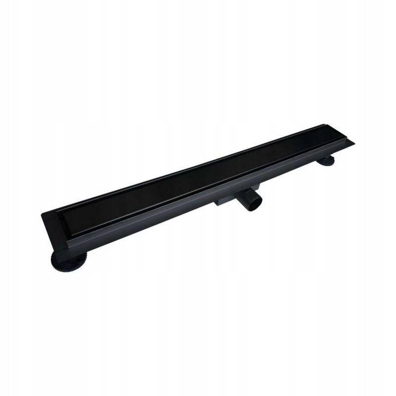 Odpływ liniowy prysznicowy Breezz Veo Drain SS 70 cm suchy syfon metalowa pokrywa 2w1 czarny mat 1 szt.