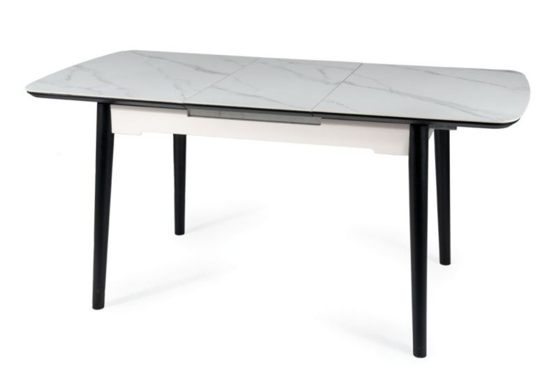 Stół Signal rozkładany APOLLO 120(160)x80 biały marmur/czarny 1 szt