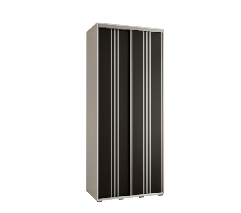 Szafa przesuwna Abiks DAVOS 6 wysoka szer.110cm gł.60cm biały/czarny/srebrny 1szt.