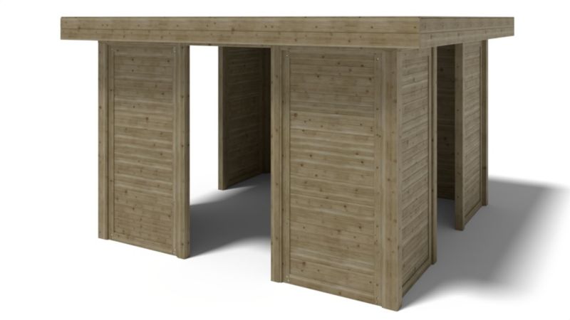 Altana ogrodowa wiata ALTANKA 4,04x4,04 m z panelami, drewniana, impregnowana, 1szt.