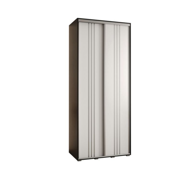 Szafa przesuwna Abiks DAVOS 6 wysoka szer.100cm gł.45cm czarny/biały/srebrny 1szt.