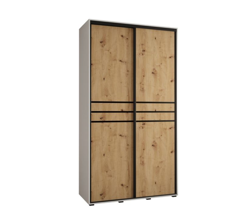 Szafa przesuwna Abiks DAVOS 10 wysoka szer.130cm biały/artisan/czarny 1szt.