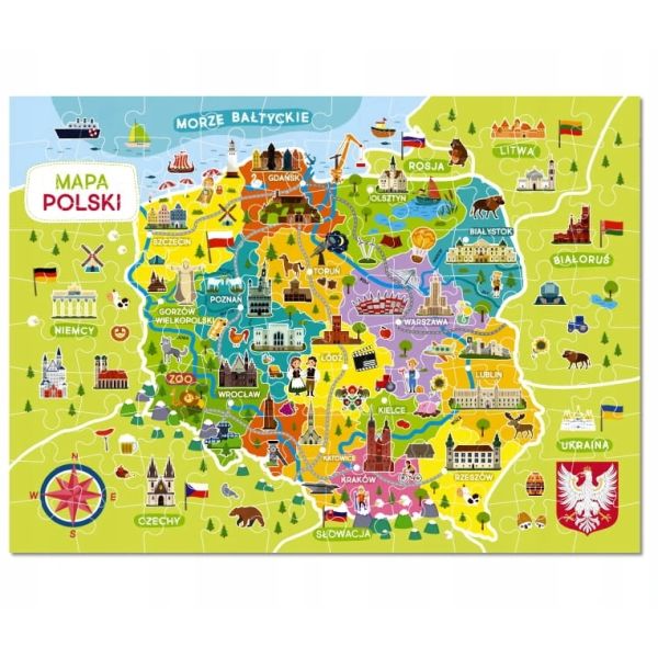 Puzzle Mapa Polski 100 el.