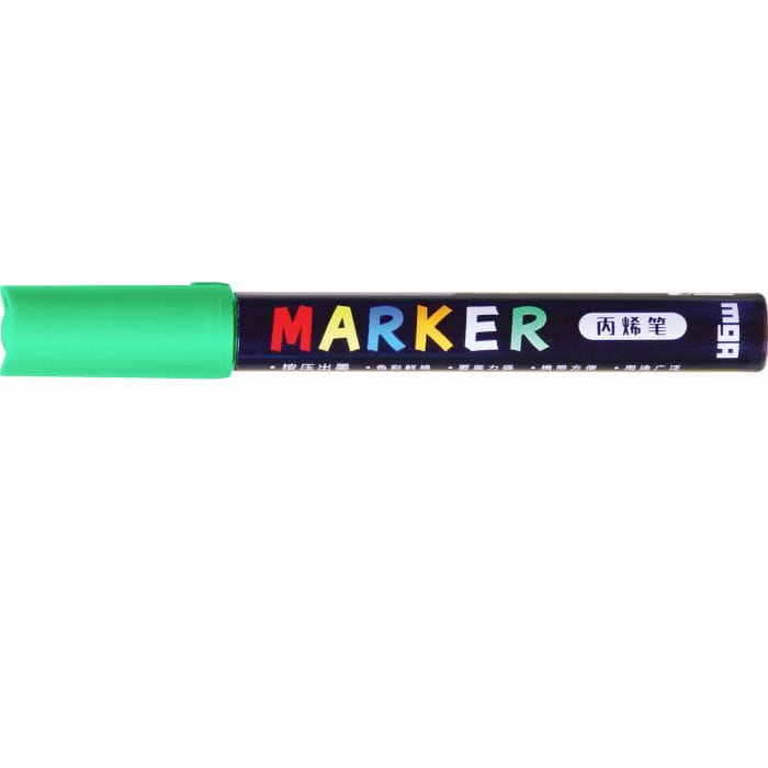 Marker akrylowy 1-2 mm, zielony neon, MG