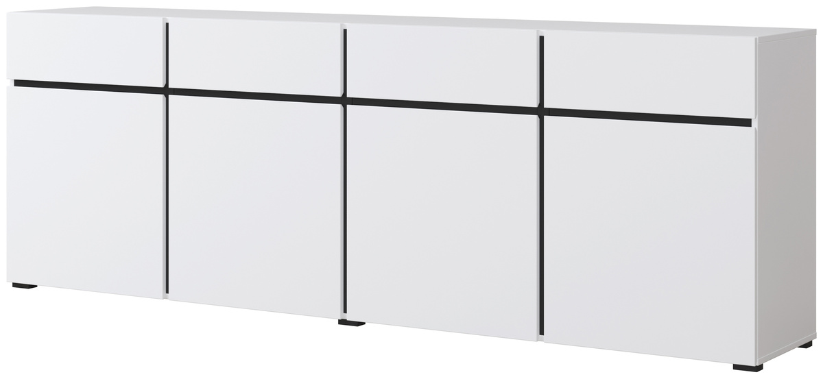 Biała komoda nowoczesna z szufladami do salonu 225 cm CROSS