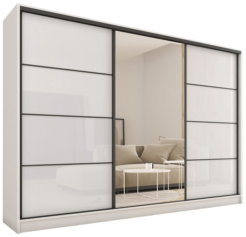 Biała szafa połysk 250 cm LOFT