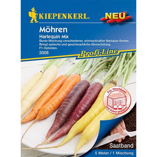 Marchew kolorowa Harlequin Mix F1, nasiona na taśmie - Nasiona: Ilość w opakowaniu: 1 opak - GradinaMax