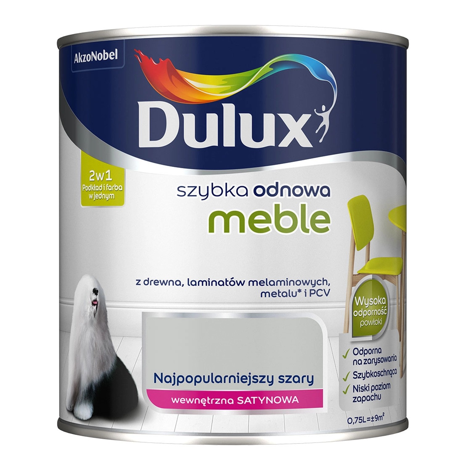 Dulux Szybka odnowa Meble najpopularniejszy szary 750 ml