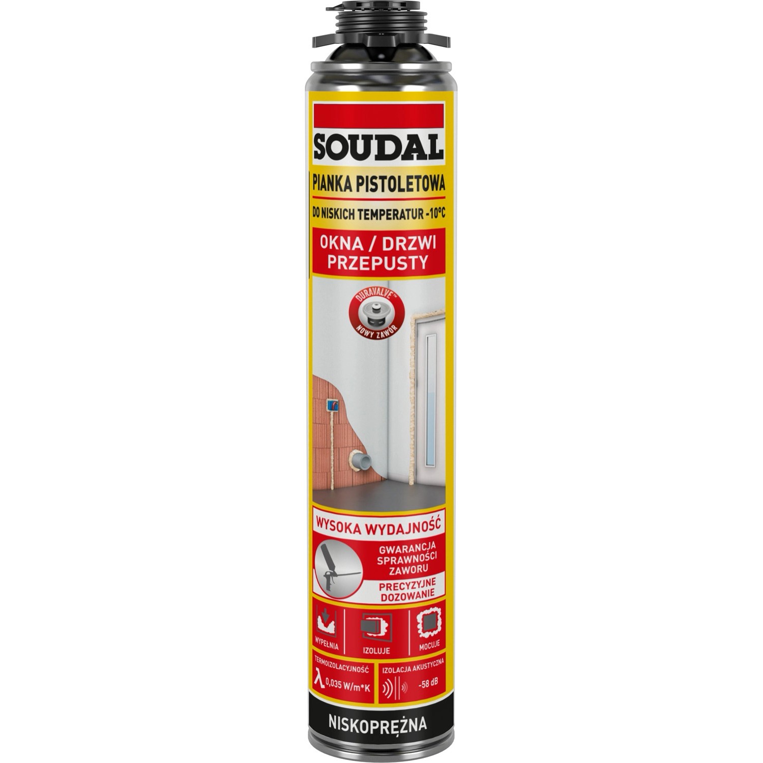 Soudal Pianka montażowa pistoletowa Okna & Drzwi zimowa 750 ml