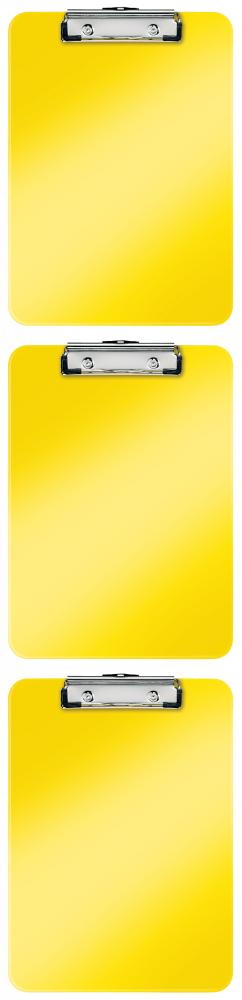 3x Clipboard Leitz Wow, A4, żółty