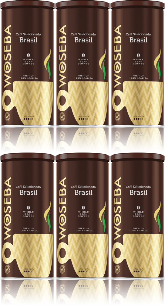 6x Kawa ziarnista Woseba Cafe Brasil, puszka, 500g