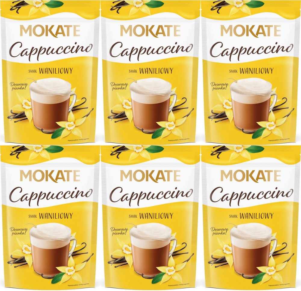 6x Kawa rozpuszczalna Mokate Cappuccino, waniliowy, 110g