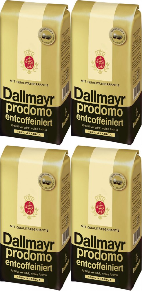 4x Kawa ziarnista Dallmayr Prodomo Entcoffeiniert, bezkofeinowa, 500g