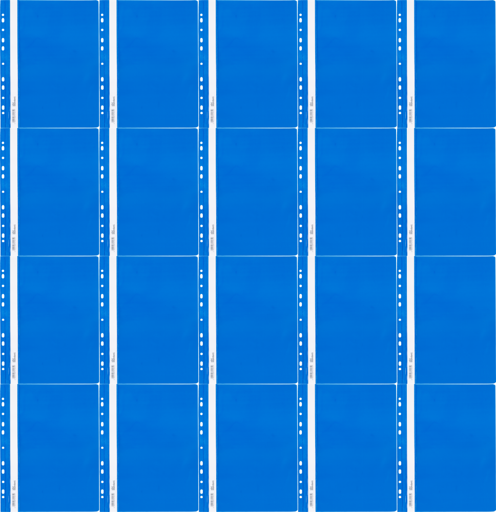 20x Skoroszyt plastikowy oczkowy Ofix Standard, twardy, A4, PVC, do 200 kartek, niebieski