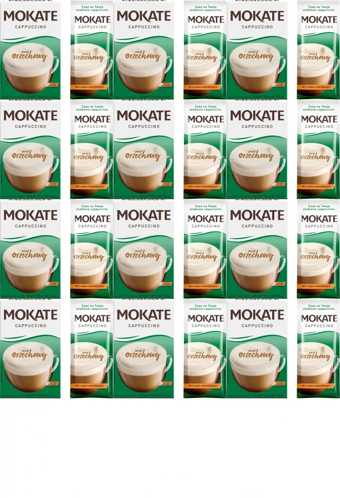 12x Kawa rozpuszczalna w saszetkach Mokate Cappuccino, orzechowy, 8 sztuk x 20g