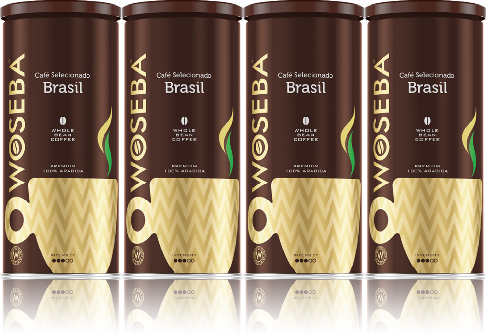 4x Kawa ziarnista Woseba Cafe Brasil, puszka, 500g