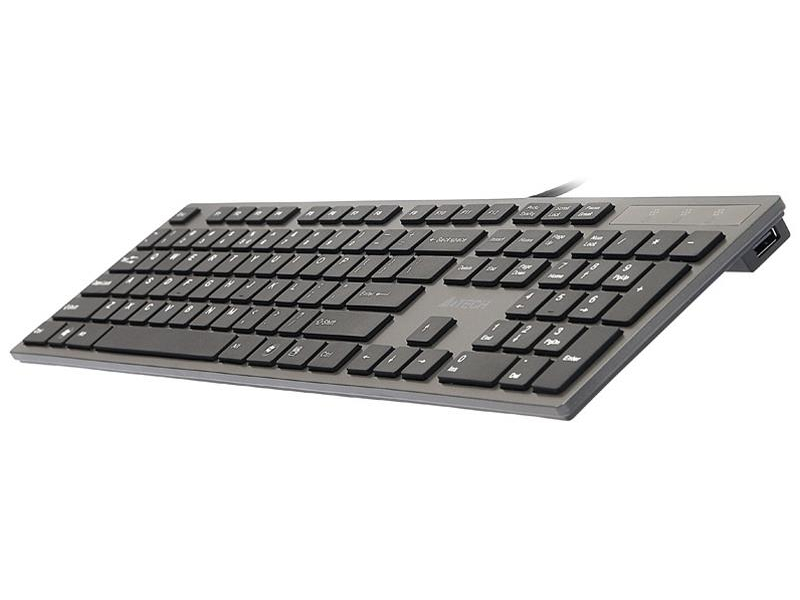 Klawiatura przewodowa A4Tech KV-300H, z 2 portami USB, szaro-czarny