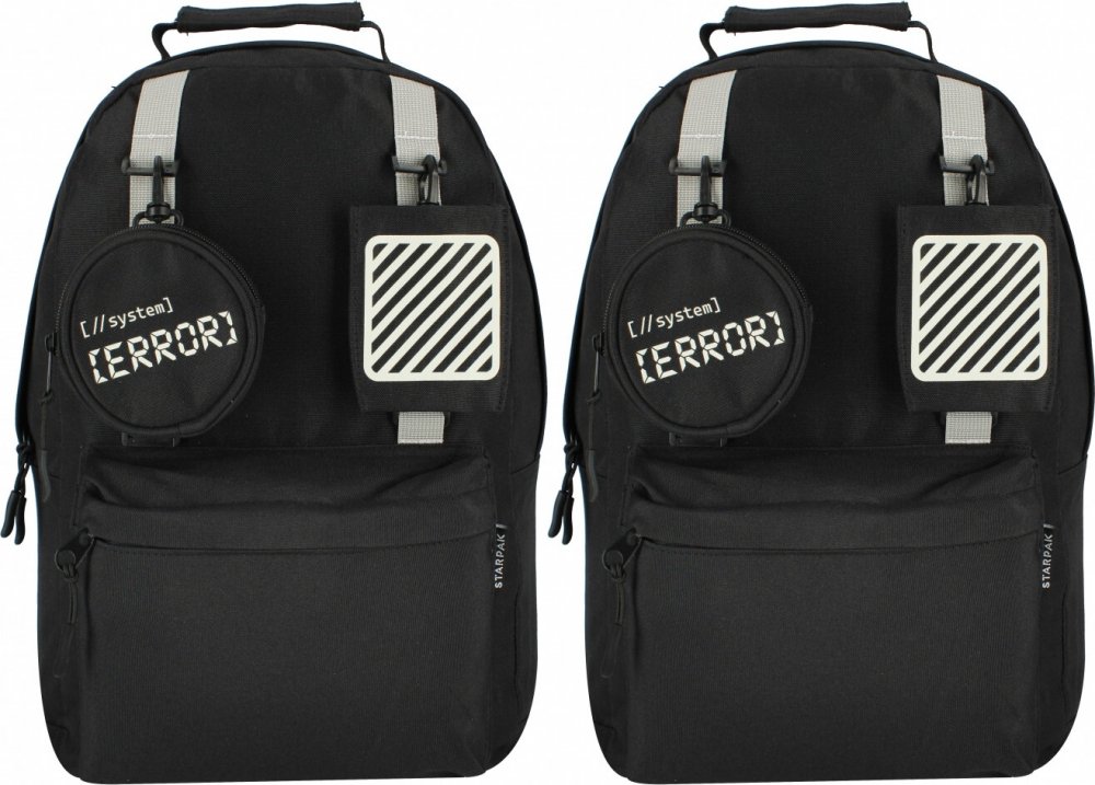 2x Plecak Starpak Error, jednokomorowy, 22l, 42x30x14cm, czarny