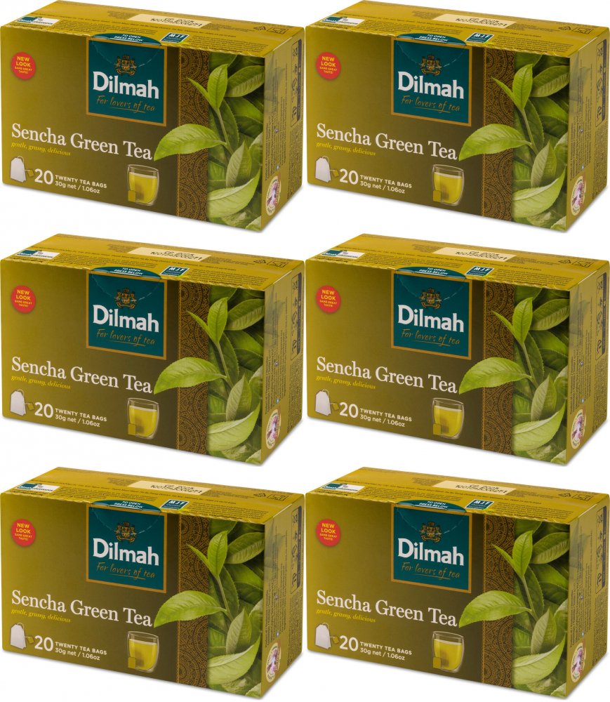 6x Herbata zielona w kopertach Dilmah Green Tea Sencha, 20 sztuk x 1.5g