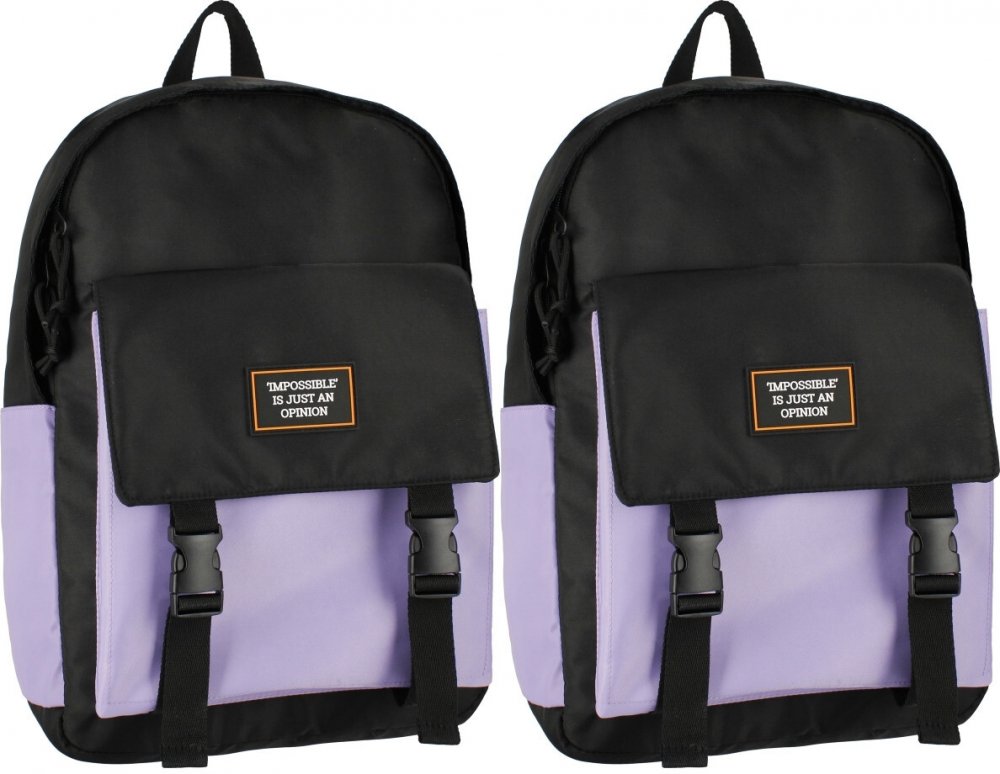 2x Plecak szkolny Starpak Just Violet, jednokomorowy, 22l, 42x30x14cm, czarno-fioletowy