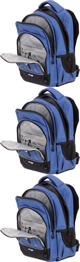 3x Plecak szkolny Strigo Misty Skate, dwukomorowy, 24l, 39x27x18cm, granatowy