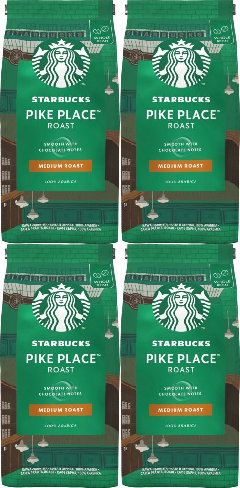 4x Kawa ziarnista Starbucks Pike Place Roast, 200g