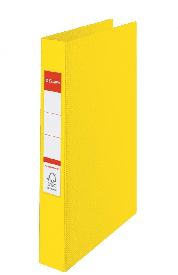 Segregator Esselte Vivida, A4, szerokość grzbietu 42mm, do 190 kartek, 4 ringi, żółty