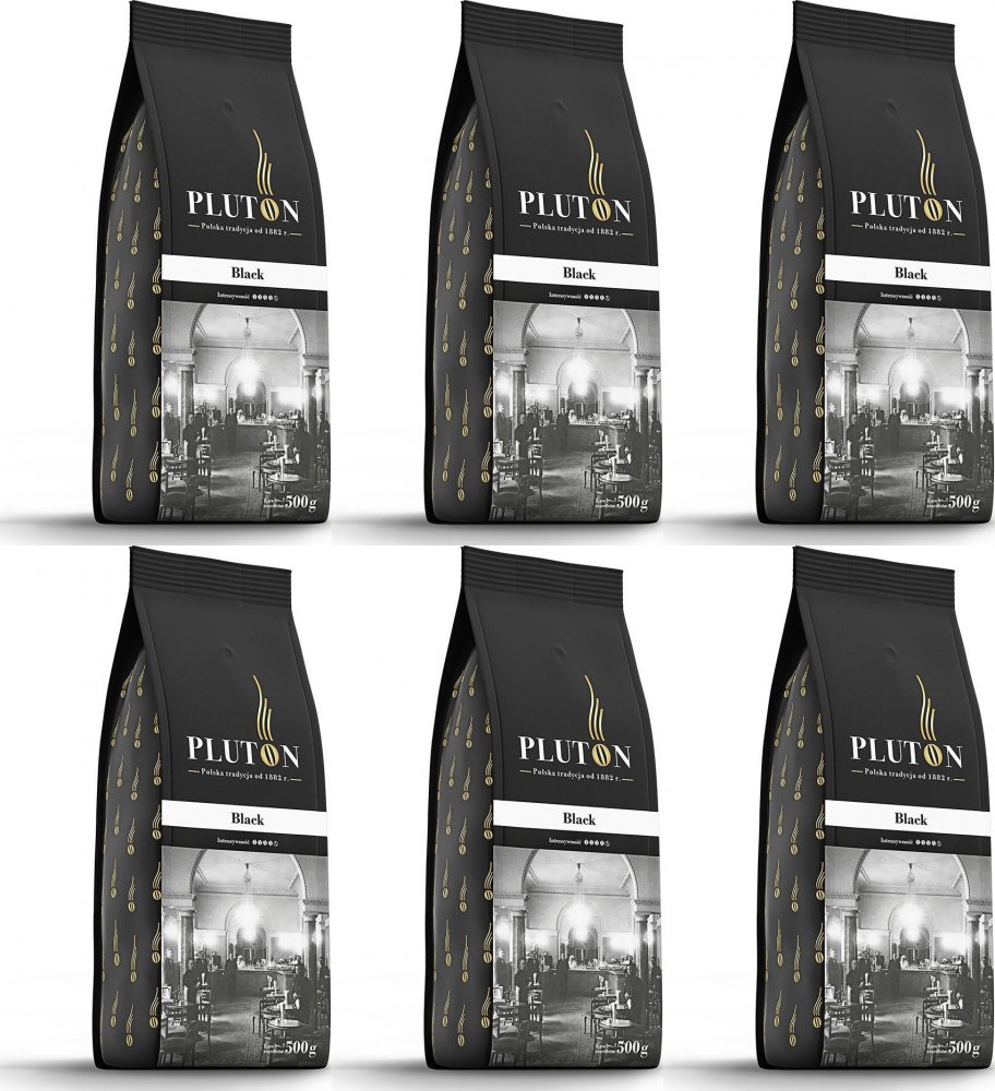 6x Kawa ziarnista Pluton Black, 500g