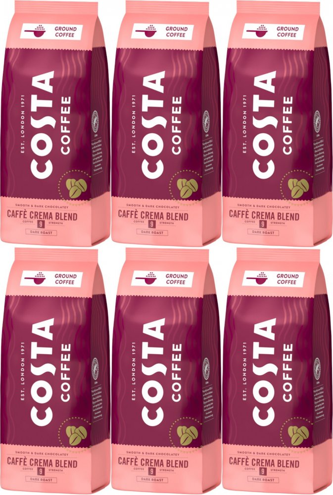 6x Kawa mielona Costa Caffe Crema Blend, 500g