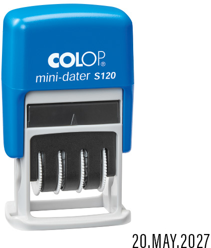 Datownik Colop, mini dater S120, wersja angielska, wkład czarny