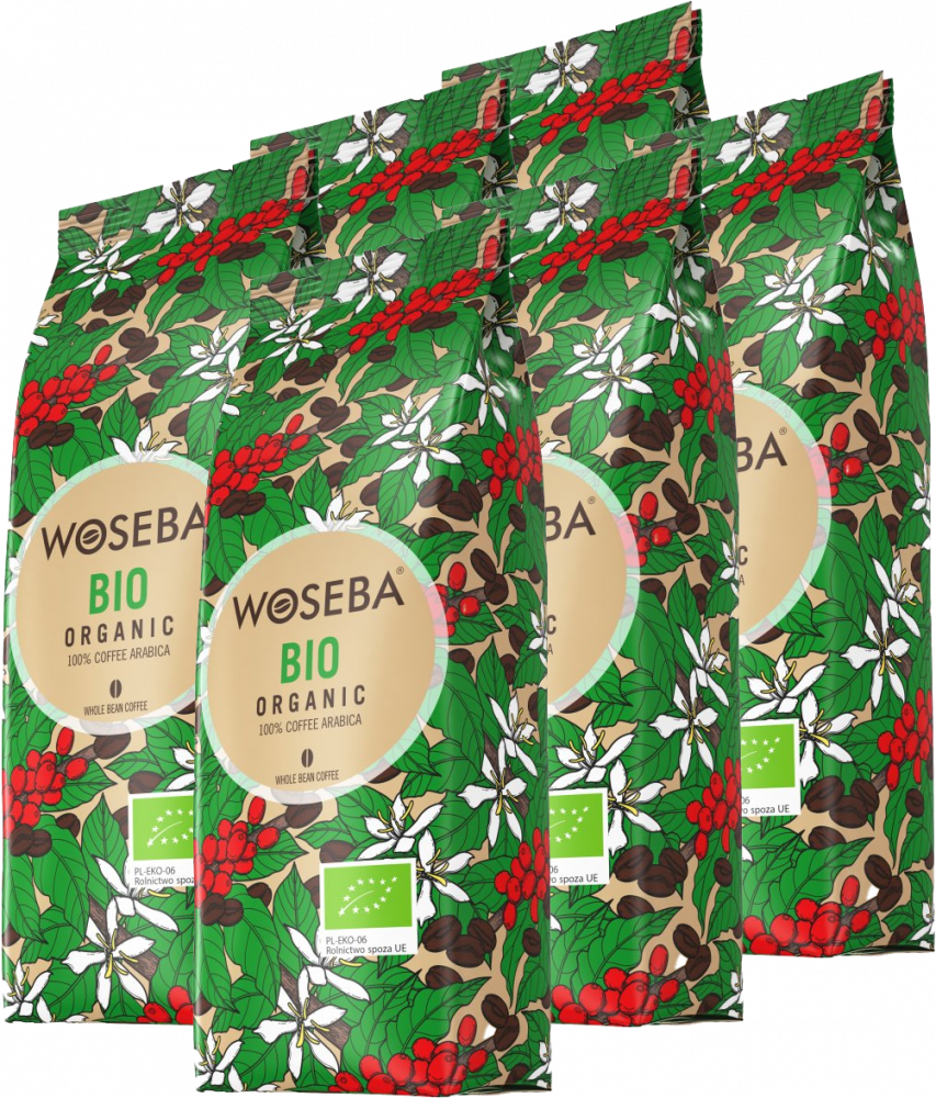 6x Kawa ziarnista Woseba Bio Organic, 1kg