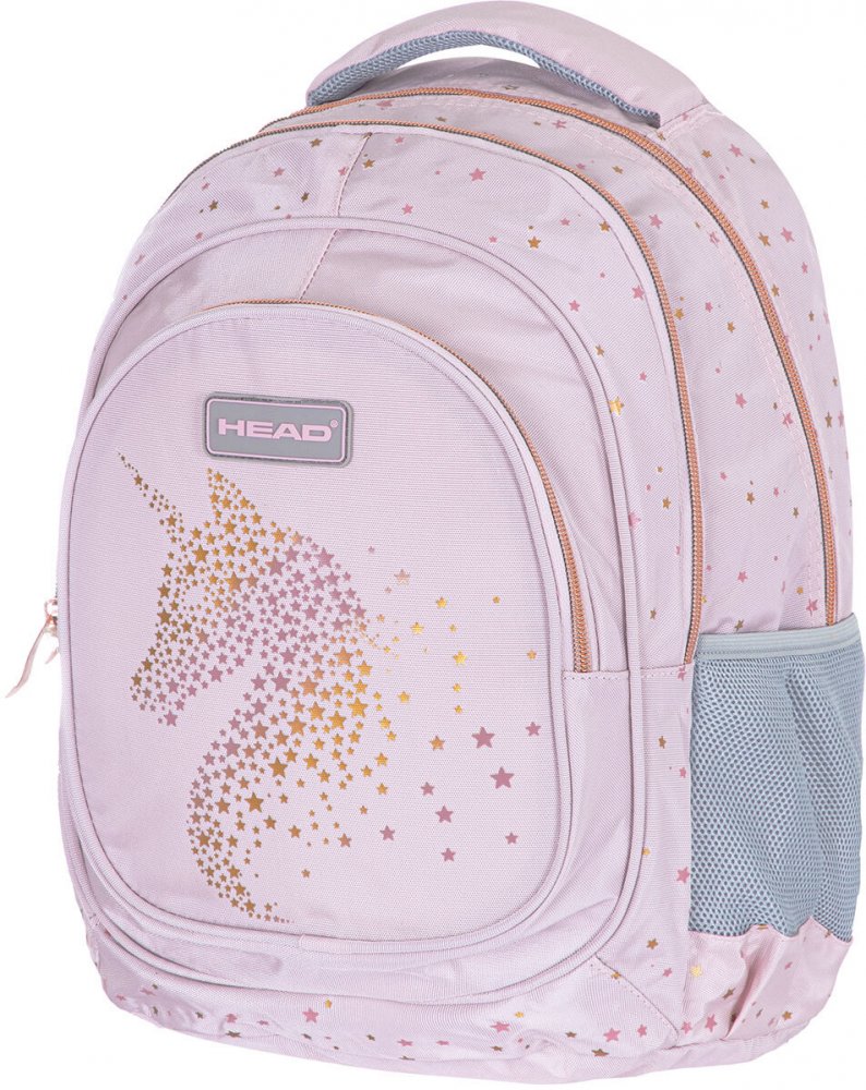 Plecak szkolny Astra Head AB330 Golden Effect Rose Gold, trzykomorowy, 20l, 39x28x15cm