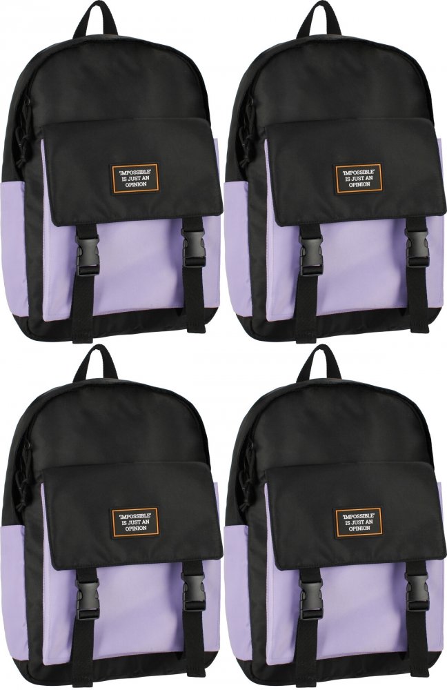 4x Plecak szkolny Starpak Just Violet, jednokomorowy, 22l, 42x30x14cm, czarno-fioletowy