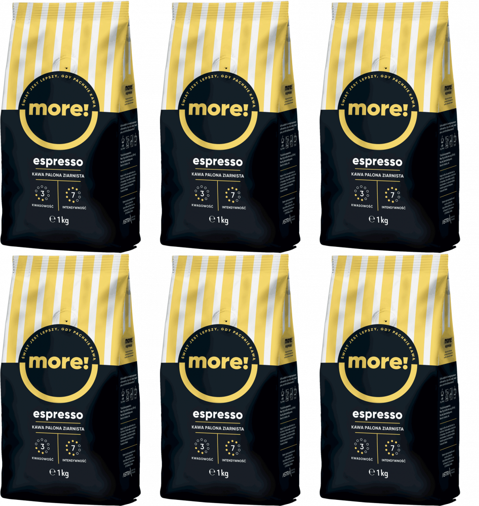 6x Kawa ziarnista Astra More Espresso, 1kg