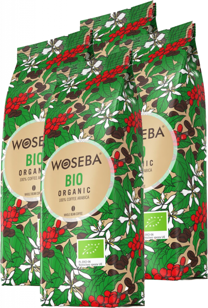 4x Kawa ziarnista Woseba Bio Organic, 1kg