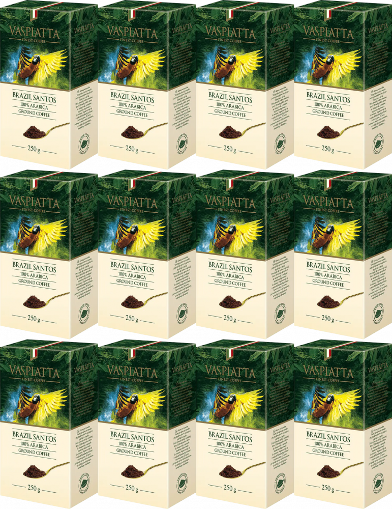 12x Kawa mielona Vaspiatta Brazil Santos, 250g