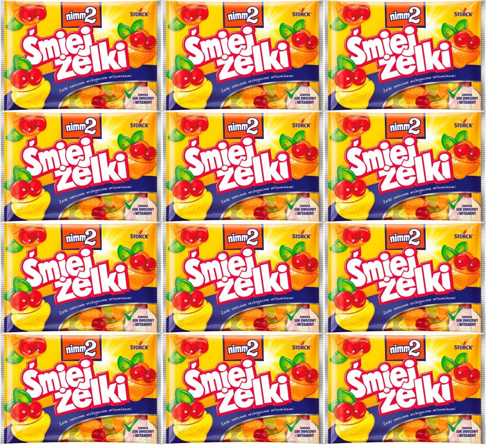 12x Żelki Śmiejżelki Storck Nimm 2, mix smaków owocowych, 100g
