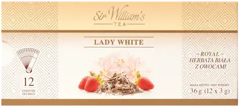 Herbata biała smakowa w torebkach Sir William's Royal Taste Lady White, owocowa, 12 sztuk x 3g