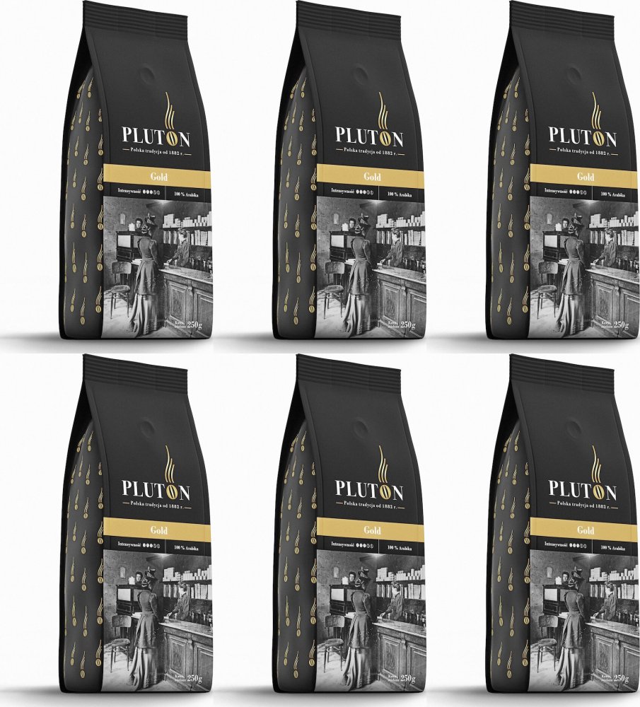 6x Kawa mielona Pluton Gold, 250g