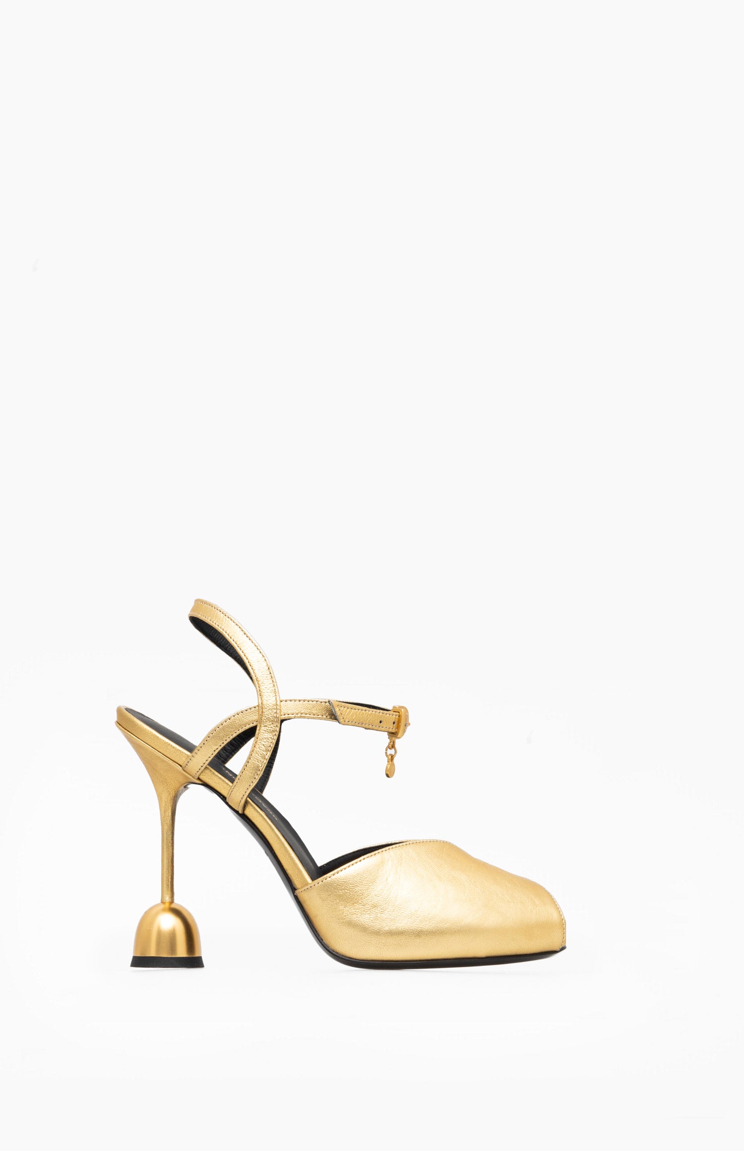Sandały na obcasie MARILYN METALLIC GOLD 36 - Vanda Novak