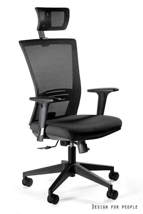 ERGONIC fotel biurowy czarny, siatka/tkanina