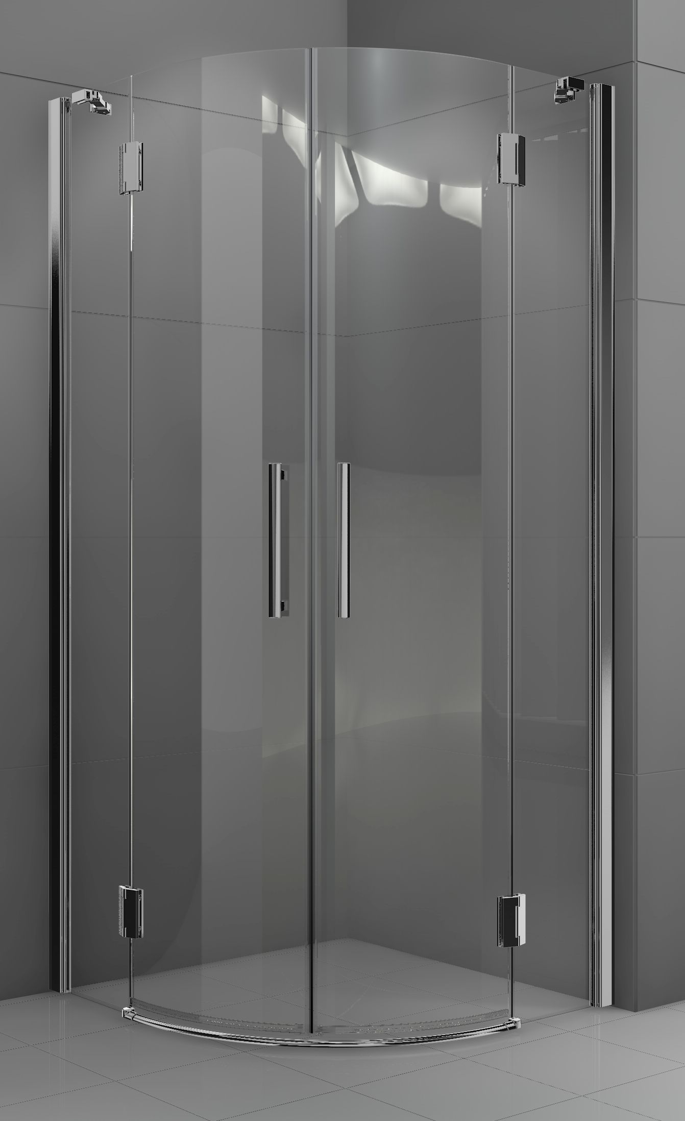 Novellini Modus R kabina prysznicowa 100x100 cm półokrągła chrom/szkło przezroczyste MODUSR100-1K