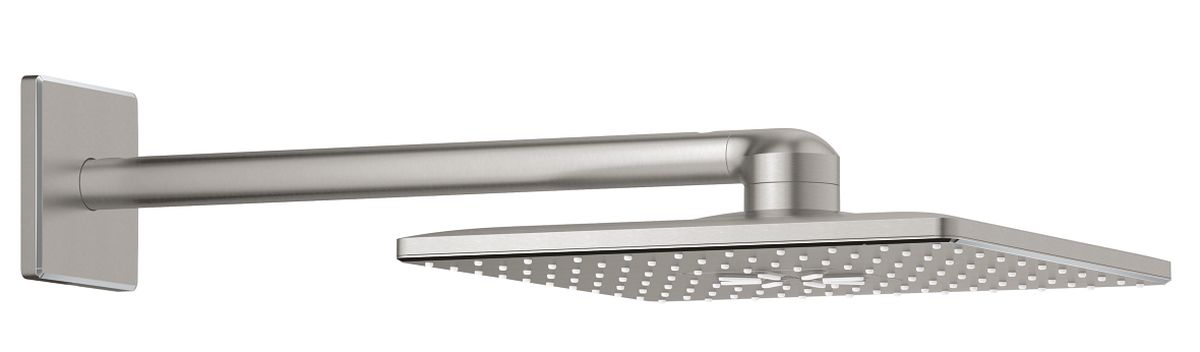 Grohe Rainshower 310 SmartActive Cube deszczownica 31 cm kwadratowa z ramieniem ściennym stal nierdzewna 26479DC0
