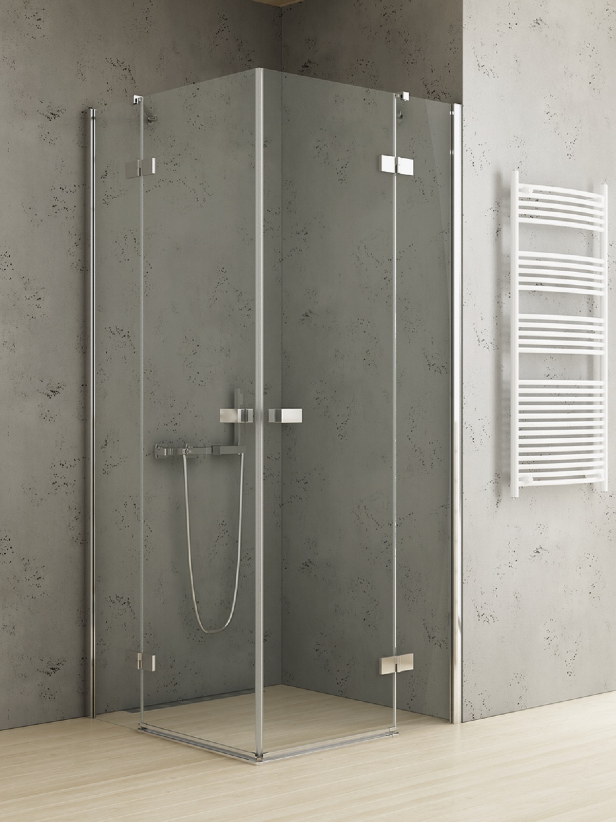 New Trendy Reflexa kabina prysznicowa 100x100 cm kwadratowa chrom połysk/szkło przezroczyste EXK-5174